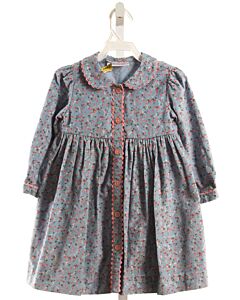 RACHEL RILEY  BLUE CORDUROY FLORAL  DRESS WITH RIC RAC