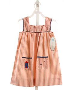LULLABY SET RED STRIPED APPLIQUED DRESS