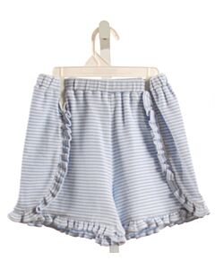 EYELET & IVY  LT BLUE  STRIPED  SHORTS WITH RUFFLE