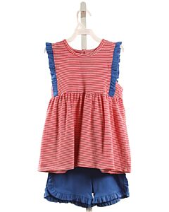 TROTTER ST.  RED  STRIPED  2-PIECE OUTFIT WITH RUFFLE