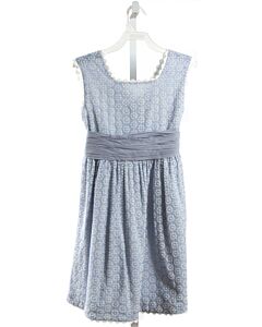 LA OCA LOCA  LT BLUE EYELET   DRESS WITH RIC RAC