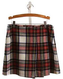 IL GUFO  RED WOOL PLAID  SKIRT