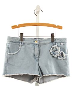 IL GUFO  DENIM  FLORAL APPLIQUED SHORTS