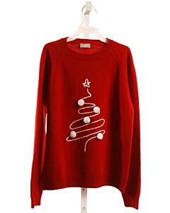 IL GUFO  RED WOOL  EMBROIDERED SWEATER