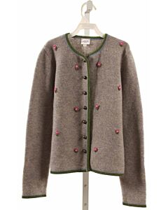 SUSANNE SPATT  GRAY WOOL FLORAL EMBROIDERED CARDIGAN