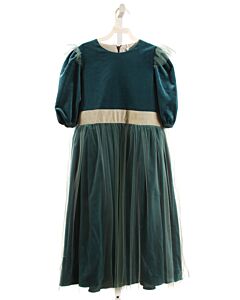 STRAWBERRIES & CREAM  GREEN VELVET   PARTY DRESS WITH TULLE