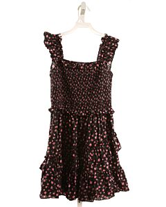 LOVESHACKFANCY  BLACK SWISS DOT FLORAL SMOCKED DRESS