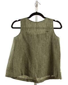 IL GUFO GREEN LINEN SLEEVELESS SHIRT