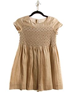 BONPOINT  GOLD LINEN  SMOCKED PARTY DRESS