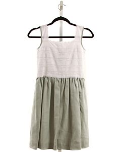 NO TAG  GREEN LINEN   DRESS WITH LACE TRIM
