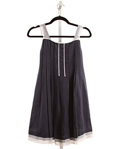 LA OCA LOCA  NAVY LINEN   DRESS WITH LACE TRIM