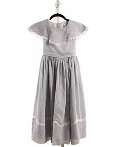 STRAWBERRIES & CREAM  BLUE    DRESS WITH LACE TRIM