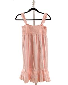 SAL & PIMENTA  LT PINK SWISS DOT  SMOCKED DRESS WITH LACE TRIM