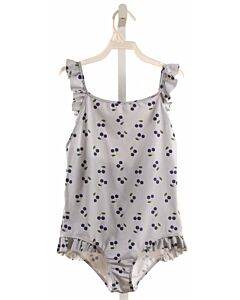 BONPOINT  BLUE   PRINTED DESIGN 1-PIECE SWIMSUIT WITH RUFFLE