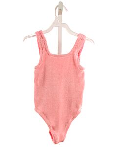 HUNZA G  PINK SEERSUCKER   1-PIECE SWIMSUIT