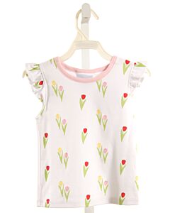 LITTLE ENGLISH  WHITE  FLORAL  SLEEVELESS SHIRT