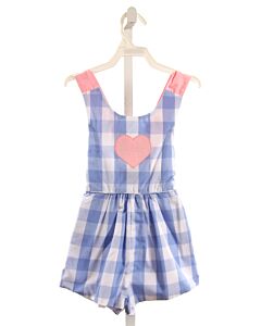 THE BEAUFORT BONNET COMPANY  BLUE  CHECK APPLIQUED ROMPER