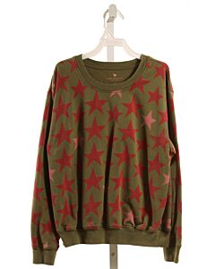 PINK CHICKEN  FOREST GREEN  PRINT  PULLOVER