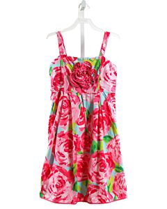 LILLY PULITZER  HOT PINK  FLORAL APPLIQUED DRESS