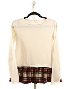 CREWCUTS  CREAM    KNIT LS SHIRT WITH RUFFLE