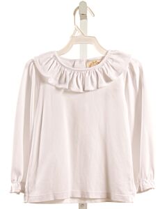 THE BEAUFORT BONNET COMPANY  WHITE    KNIT LS SHIRT WITH RUFFLE