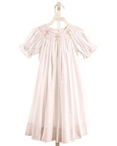 PETIT BEBE  WHITE   SMOCKED DRESS WITH PICOT STITCHING