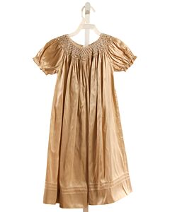 WILLBETH  GOLD SILK  SMOCKED DRESS