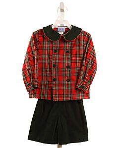 BAILEY BOYS  RED  PLAID  2-PIECE OUTFIT