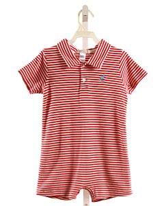 THE BEAUFORT BONNET COMPANY  RED  STRIPED  KNIT SHORTALL