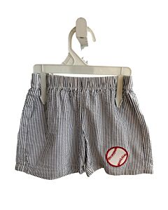 LITTLE ENGLISH  BLUE SEERSUCKER STRIPED APPLIQUED SHORTS