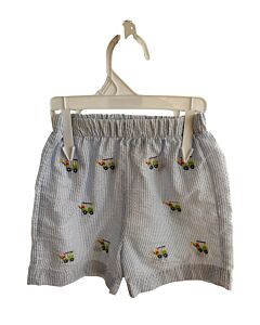 ANAVINI  LT BLUE SEERSUCKER STRIPED EMBROIDERED SHORTS