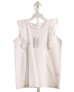 EYELET & IVY  WHITE    SLEEVELESS SHIRT WITH LACE TRIM