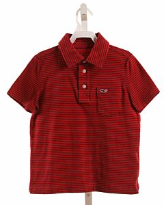 VINEYARD VINES  RED  STRIPED  KNIT SS SHIRT