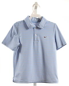 VINEYARD VINES  LT BLUE  STRIPED  KNIT SS SHIRT