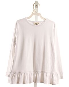 LUIGI WHITE KNIT LS SHIRT WITH RUFFLE