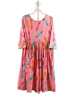 MILA & ROSE PINK PRINT KNIT DRESS