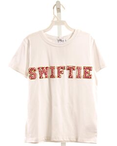 LOLA + THE BOYS  WHITE   APPLIQUED T-SHIRT