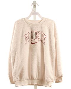 NIKE  WHITE TERRY CLOTH  EMBROIDERED PULLOVER