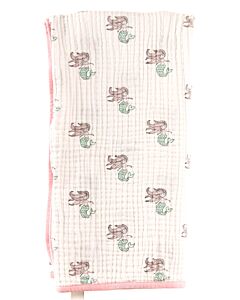 MONICA + ANDY  WHITE COTTON PRINT  BLANKET