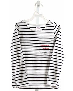 HANNA ANDERSSON  BLACK  STRIPED EMBROIDERED KNIT LS SHIRT