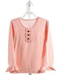 SERENDIPITY  PINK  POLKA DOT  KNIT LS SHIRT