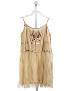 GIRL AND A MOUSE  IVORY TULLE FLORAL EMBROIDERED DRESS