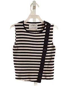 ZARA  NAVY  STRIPED  SLEEVELESS SHIRT