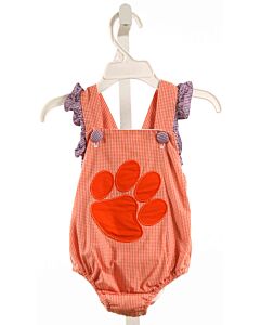 SMOCK MONKEY  ORANGE  GINGHAM APPLIQUED BUBBLE