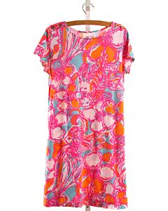 LILLY PULITZER  HOT PINK  FLORAL  KNIT DRESS