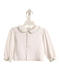 PETIT AMI WHITE CARDIGAN WITH PICOT STITCHING