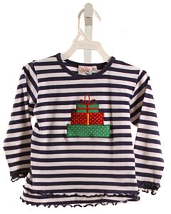 LUIGI  BLUE  STRIPED  KNIT LS SHIRT