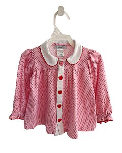 ISHTEX  PINK  POLKA DOT  KNIT LS SHIRT WITH PICOT STITCHING
