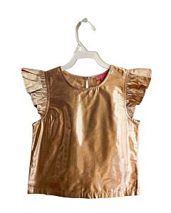 BISBY BY LITTLE ENGLISH  GOLD    SLEEVELESS SHIRT WITH RUFFLE