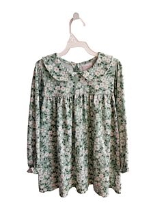 STITCHY FISH  GREEN  FLORAL  KNIT LS SHIRT WITH PICOT STITCHING